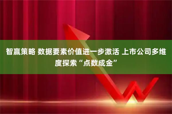 智赢策略 数据要素价值进一步激活 上市公司多维度探索“点数成金”